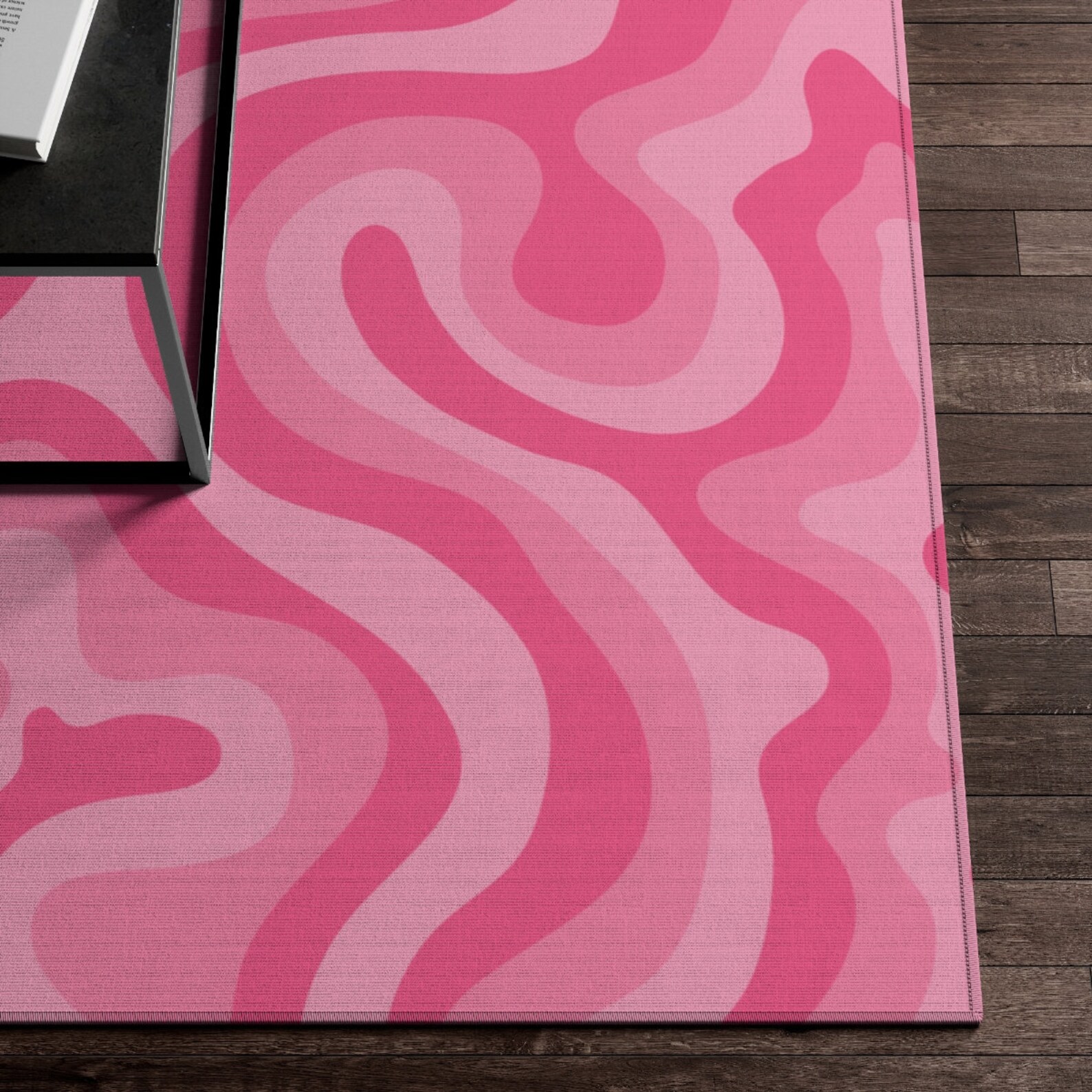 Pastel Pink Retro Rug 70s Rug Groovy Rug Wavy Trippy Rug Etsy