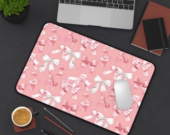 Coquette Bow Mouse Pad: Pink Y2K Desk Mat