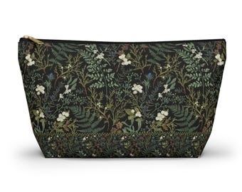 Fern Forest Accessory Pouch: Botanical Print Travel Case