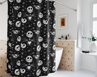 Skeleton Shower Curtain: Gothic Halloween Bathroom Decor