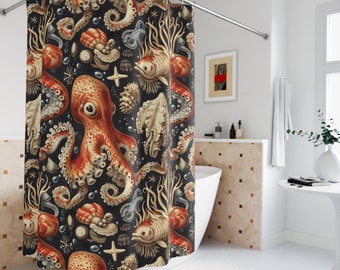 Octopus Shower Curtain: Steampunk Nautical Bathroom Decor