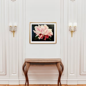 Florale Wandkunst botanischer Druck heimische Wandkunst rosa Blumenkunst rosa Pfingstrose Pfingstrosentraum Pfingstrosendruck elegante Deko