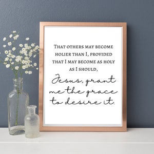 Litany of Humility Catholic Prayer | INSTANT Digital Download Wall Art Print, 8x10 PNG