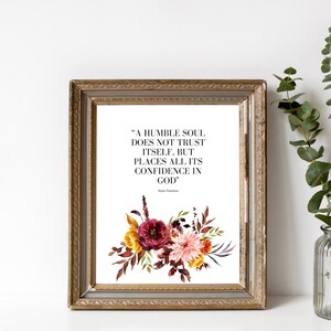 Saint Faustina Catholic Quote | Instant DIGITAL Download Printable | 8x10 PNG, 11x14 PDF | Christian Wall Art