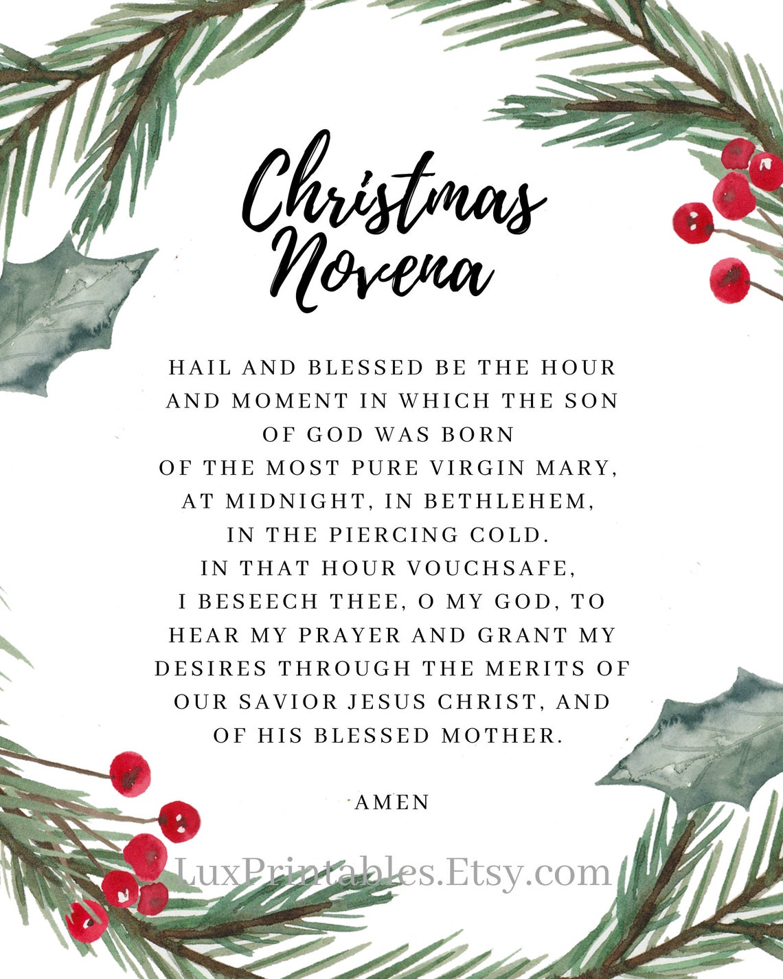 Catholic Prayer Christmas Novena St. Andrew Novena Feast Day Etsy UK