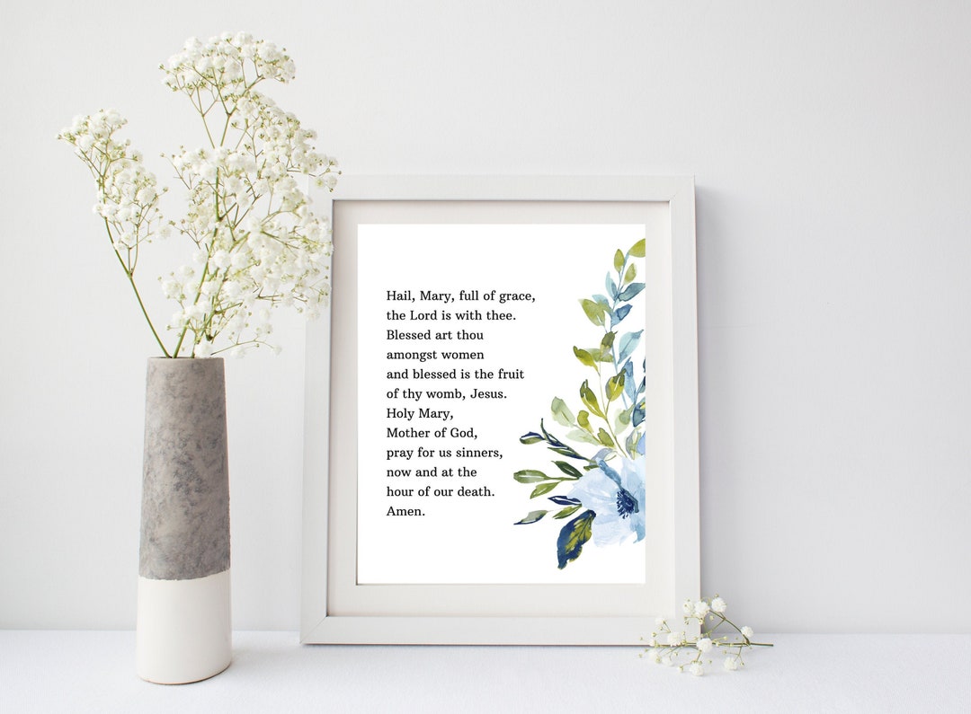 Hail Mary Catholic Prayer | Instant DIGITAL Download Printable ...