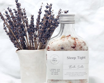 Sleep Tight Bath Salts | Epsom and Pink Himalayan Salts | Relaxing Bath Soak | Aromatherapy Muscle Soak