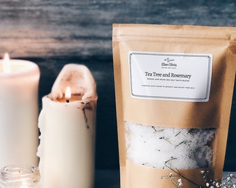 Tea Tree and Rosemary Detox Bath Soak | Essential Oil Bath Salts | Refill Pouch | Muscle Soak | Mineral Aromatherapy Salts