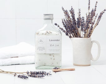 Relaxing Lavender  Epsom and Dead Sea Bath Salts | Essential Oil Bath Salts | Muscle Soak | Aromatherapy Salts | Lavender Bath Soak