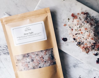 Sleep Tight Bath Salts | Refill Pouch | Epsom and Pink Himalayan Salts | Relaxing Bath Soak | Aromatherapy Muscle Soak