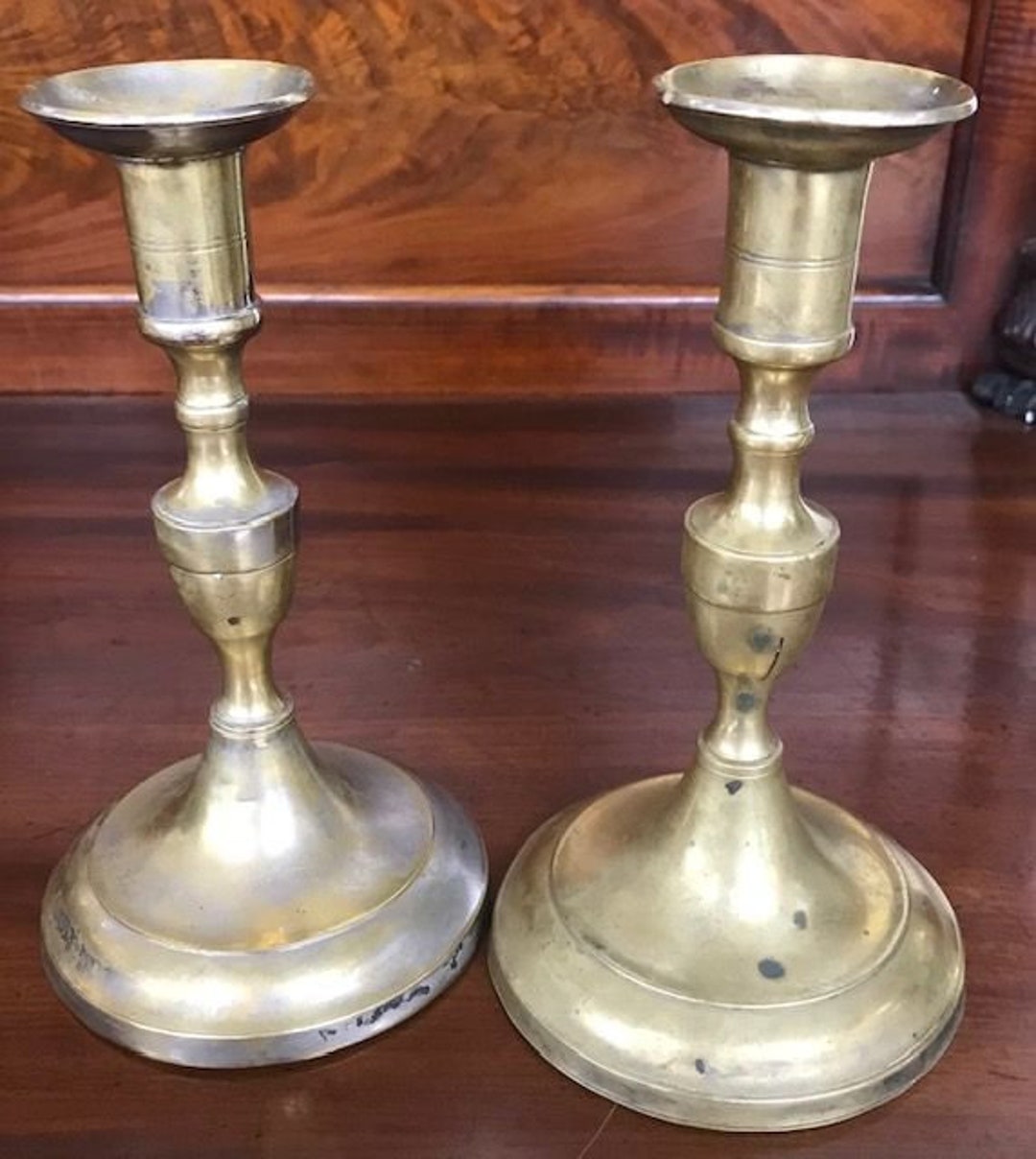 George Neumann Collection Pair of Round Base Federal Candlesticks Ex Collection George Neumann - Etsy