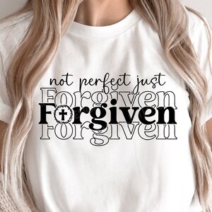 Pas parfait juste pardonné SVG, Easter Christian SVG, Jesus Png, Chemise de Pâques rétro, Sublimation Png, Fichiers SVG pour Cricut