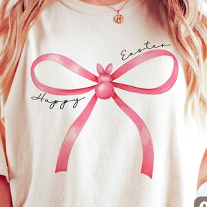 Feliz Pascua, lazo de coqueta, conejito de Pascua, diseño de camiseta de Pascua de moda, Pascua de niñas, diseño de sublimación