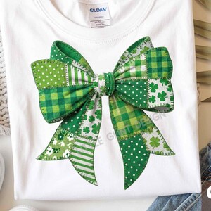 Patchwork St. Patricks Day Shamrock PNG, Coquette St Patrick's Day PNG, Clover PNG, Irish PNG, Lucky Shamrock PNG (digital nedladdning)