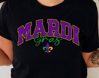 Mardi Gras Varsity Svg, Fat Tuesday Svg, Fleur De Lis Svg, Mardi Gras Shirt, Svg Files For Cricut