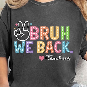 Bruh We Back Teachers SVG PNG、Peace Back To School SVG、Bruh Teacher シャツ、昇華 PNG、Cricut 用 SVG ファイル