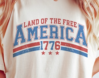 America Land Of The Free 1776 SVG PNG, 4th of July Svg, Distressed USA Png, Independence Day Shirt, Sublimation Png, Svg Files for Cricut
