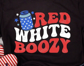 Rojo Blanco y Borracho SVG, Retro 4 de julio Svg, Patriótico Svg, Cuatro de julio, Camisa americana, Archivos Svg para Cricut