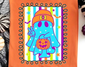 ハロウィンゴーストネオンPNG、かわいいブーゴーストPNG、男の子ハロウィンPNG、面白いハロウィンPNG、不気味な季節PNG、トレンド昇華デザイン