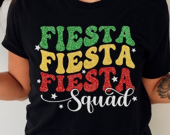 Glitter Fiesta Squad SVG, Cinco de Mayo SVG, Fiesta Png, Mexico Svg, Sombrero Svg, Funny Cinco de Mayo Shirt, Svg Files For Cricut