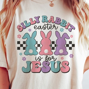 Conejo tonto Pascua es para Jesús SVG PNG, Conejito de Pascua cristiano Svg, Jesús Png, Sudadera de Pascua retro, Archivos Svg para Cricut