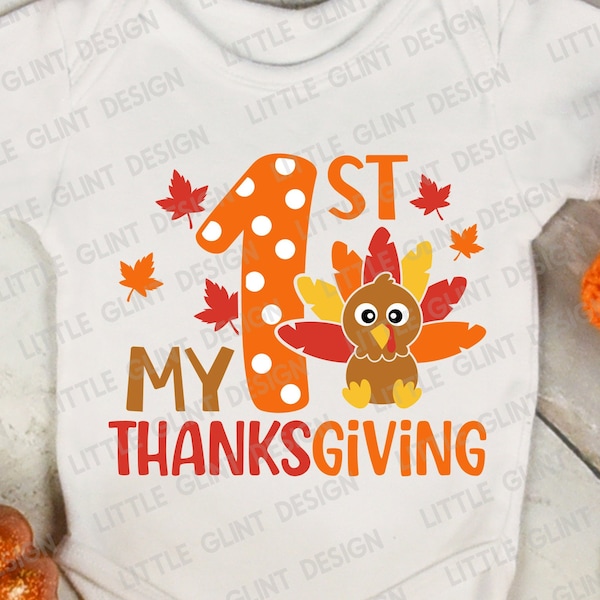 My 1st Thanksgiving SVG, Thanksgiving Svg, Turkey Face Svg, Boy Turkey Clip Art, Baby Svg, Boy Thanksgiving Shirt, Png, Svg Files For Cricut