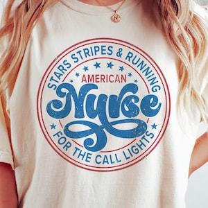 Retro amerikanische Krankenschwester SVG PNG, Krankenschwester 4.7.07, Krankenschwester 4. Juli, beunruhigte USA Png, Krankenschwester-Shirt, Sublimation Png, SVG-Dateien für Cricut