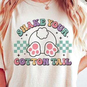 Shake Your Cotton Tail SVG PNG, Retro Easter Svg, Bunny Png, Retro Easter Shirt, Sublimation Png, Svg Files For Cricut