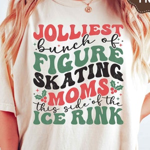 Retro Christmas Figure Skating Moms SVG, lustigste Gruppe von Eiskunstlaufmüttern Diese Seite der Eisbahn Shirt, SVG-Dateien für Cricut