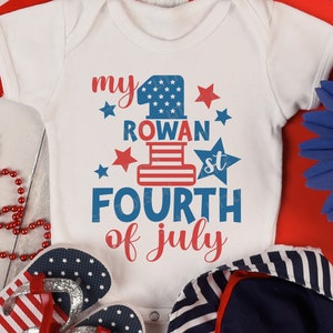 Il mio primo 4 luglio SVG, 4 luglio Svg, Patriotic Svg, Independence Day Png, Camicia bambino americana retrò, File Svg per Cricut