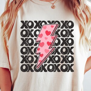 XOXO SVG, Retro Valentine SVG, Herz Leopard Blitz Png, Valentinstag Shirts, SVG-Dateien für Cricut