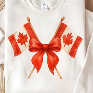 Bandera canadiense vintage (PPT), camiseta retro del Día de Canadá, camiseta del 1 de julio, lazo coqueto (PPT), hoja de arce retro (PPT), diseño de camiseta de Canadá