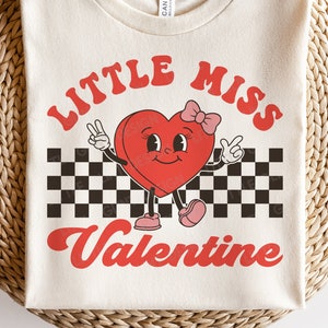 Little Miss Valentine SVG, Valentine SVG, Camicie retrò di San Valentino, Regalo Ragazza di San Valentino, Sublimazione, File Svg per Cricut