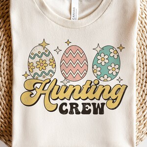 Tripulação de caça SVG, Páscoa SVG, ovo de Páscoa Svg, presente de Páscoa vintage, camisa retrô de Páscoa, png, arquivos Svg para Cricut