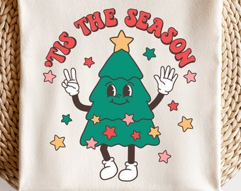 Tis het seizoen SVG, Kerstboom SVG, Tis het seizoen Png, Kerst Quote, Retro Kerst shirt, Png, Svg Bestanden voor Cricut