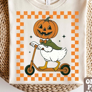 Halloween Goose PNG, Funny Halloween Silly Goose Clipart, Pumpkin Png, Boy Halloween Goose Png, Halloween Boy Shirt Png, Kids Halloween