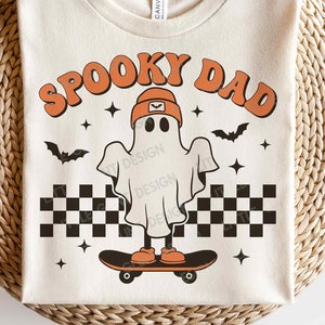 Spooky Dad SVG PNG, Halloween Dad svg, Distressed Cute Ghost Png, Retro Halloween Dad Shirt, SVG-Dateien für Cricut