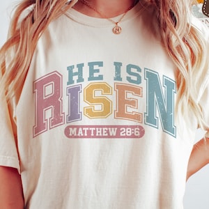 Il est ressuscité SVG PNG, Christian Easter Varsity Svg, Jésus Png, Chemise de Pâques rétro, Sublimation Png, Fichiers Svg pour Cricut