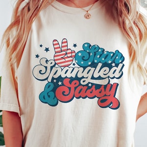 Star Spangled en Sassy SVG, 4 juli Svg, patriottische Svg, Retro 4 juli shirt, Svg-bestanden voor Cricut