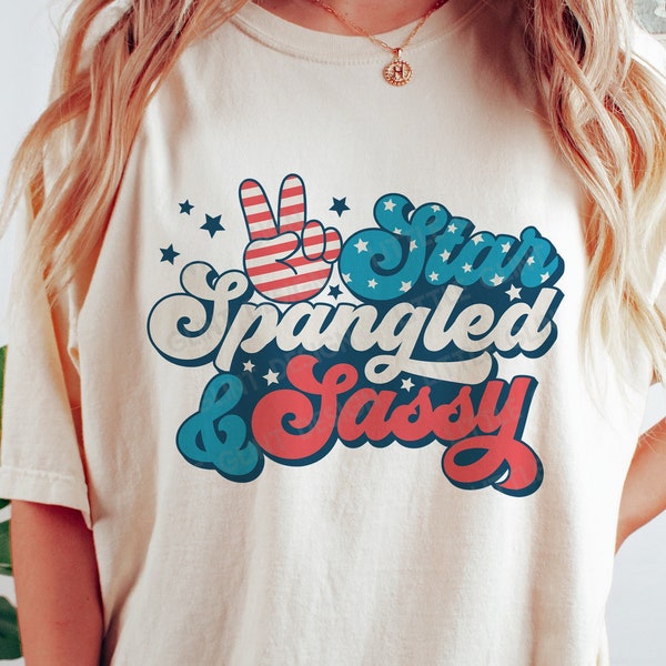 Star Spangled And Sassy SVG, 4th of July Svg, Patriotic Svg, Retro 4th july Shirt, Svg Files for Cricut