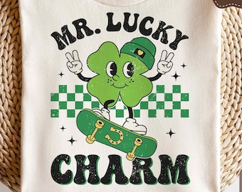 St. Patricks Day SVG PNG, Mr. Lucky Charm Png, Retro St Patricks Png, irischer Png, Lucky svg, Kinder Sublimation, svg-Dateien für Cricut