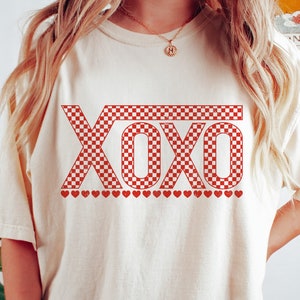 XoXo Checker SVG, Valentine SVG, Retro Heart Png, Love Quote, Valentines Day Shirts, Fichiers Svg pour Cricut