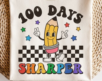 100 Tage Schule SVG, Happy 100 Tage SVG, Retro Boho 100 Tage Schule Png, 100 Tage Lehrer Shirt, SVG-Dateien für Cricut