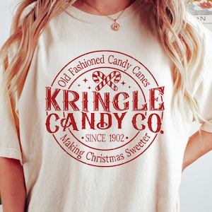 Kringle Candy Co SVG PNG, Vintage Christmas SVG, Candy Cane Png, Retro Christmas Quote Shirt, Svg Files For Cricut