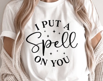 I Put A Spell On You SVG, Halloween Svg, Witch Svg, Magic Svg, Witchy Vibes Svg, Retro Halloween Shirt, Png, Svg Files For Cricut
