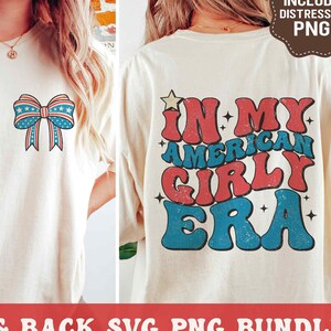 Coquette 4 juli SVG PNG, In My American Girly Era Png, American Png, Retro 4 juli Shirt, Sublimatie, Svg-bestanden voor Cricut
