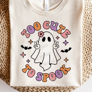 Halloween SVG PNG, zu süß, um SVG zu spuken, Retro-Geist-Png, Mädchen-Halloween-Shirt, SVG-Dateien für Cricut