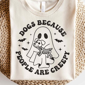 Retro Halloween Hund Mama SVG PNG, Hunde weil Menschen gruselig sind, Halloween niedlichen Geist Shirt, Sublimation, etc Dateien für Cricut