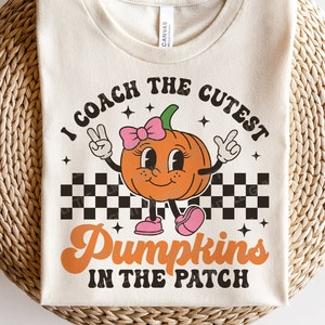 I Coach The Cutest Pumpkins In The Patch SVG, Halloween Coach Svg, Retro Pumpkins Png, Fall Coach Shirt Svg, Svg Files For Cricut