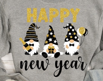 Felice Anno Nuovo SVG, Gnomo Svg, Capodanno Png, 2026 Svg, Capodanno Svg, Maglietta Felice Anno Nuovo, File di taglio 2026, Png, File Svg per Cricut